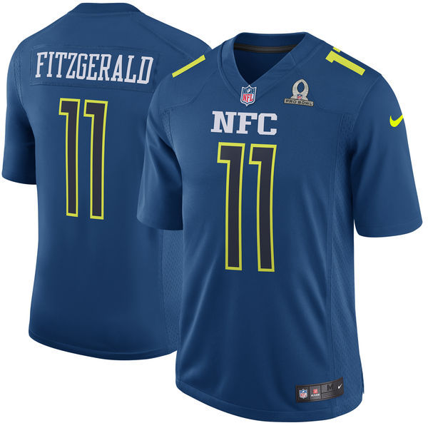 Men NFC Arizona Cardinals #11 Larry Fitzgerald Nike Navy 2017 Pro Bowl Game Jersey